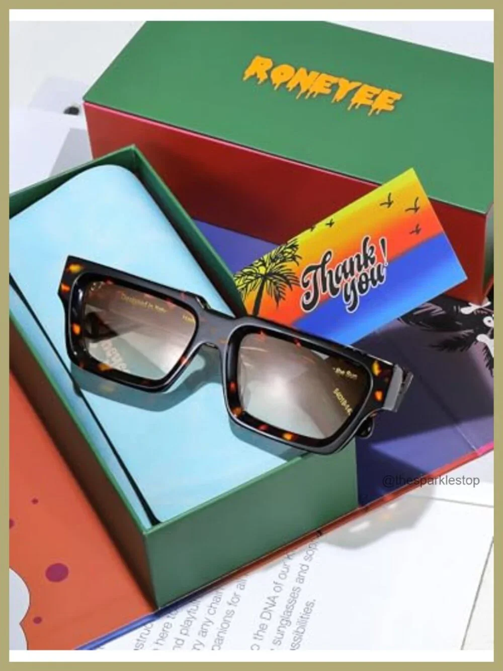 Retro Square Acetate Sunglasses UV400 Protection Men Women